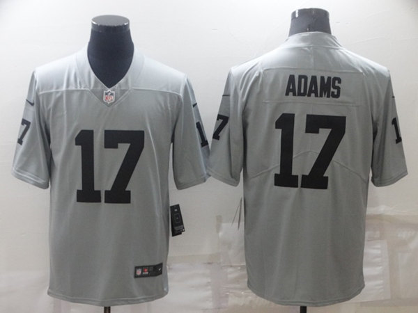 Men's Las Vegas Raiders 17 Davante Adams Grey Limited Stitched Jersey