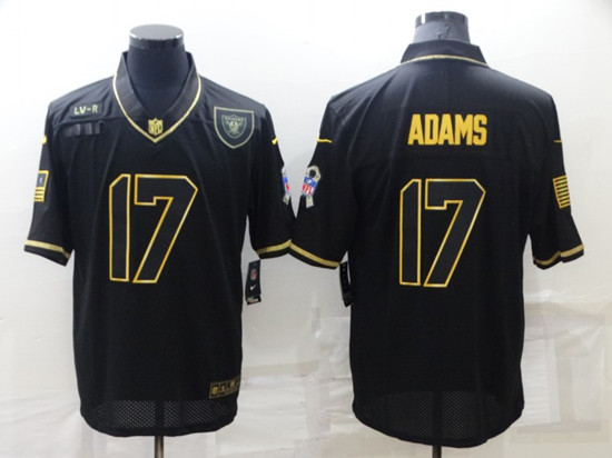 Men's Las Vegas Raiders 17 Davante Adams Black Gold Salute To Service Limited Stitched Jersey