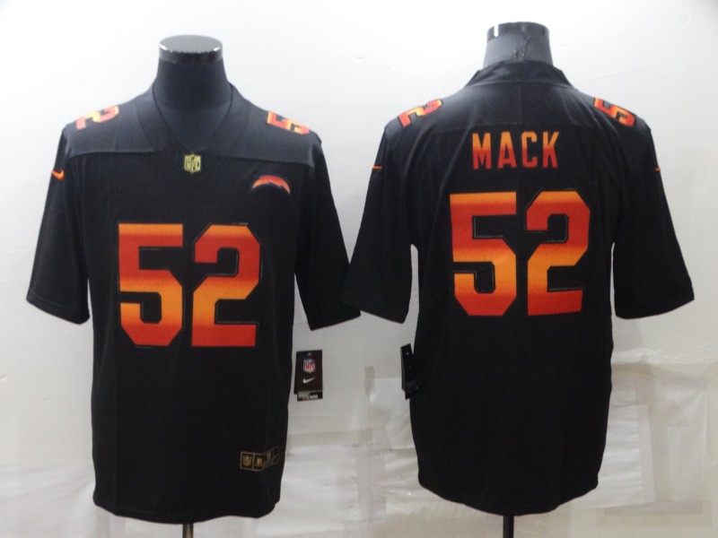 Men's Los Angeles Chargers 52 Khalil Mack Black Fashion Limited Stitched Jersey
