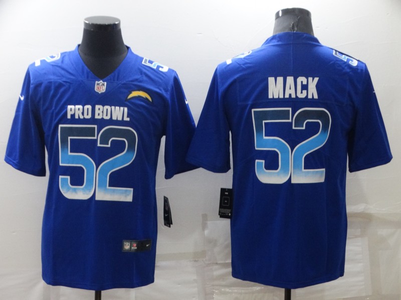 Men's Los Angeles Chargers 52 Khalil Mack Royal Pro Bowl Stitched Jersey