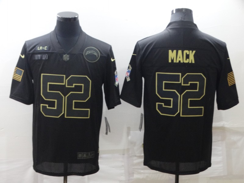 Men's Los Angeles Chargers 52 Khalil Mack Black Salute To Service Limited Stitched Jersey