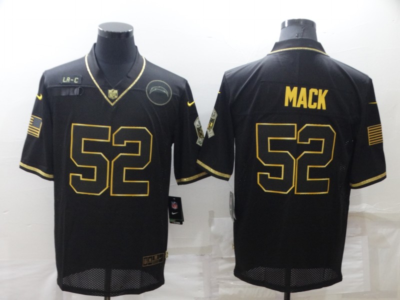 Men's Los Angeles Chargers 52 Khalil Mack Black Gold Salute To Service Limited Stitched Jersey