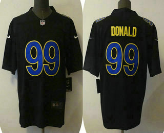 Men's Los Angeles Rams 99 Aaron Donald Black 2021 Vapor Untouchable Limited Stitched Jersey