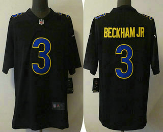 Men's Los Angeles Rams 3 Odell Beckham Jr Black 2021 Vapor Untouchable Limited Stitched Jersey
