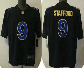 Men's Los Angeles Rams 9 Matthew Stafford Black 2021 Vapor Untouchable Limited Stitched Jersey