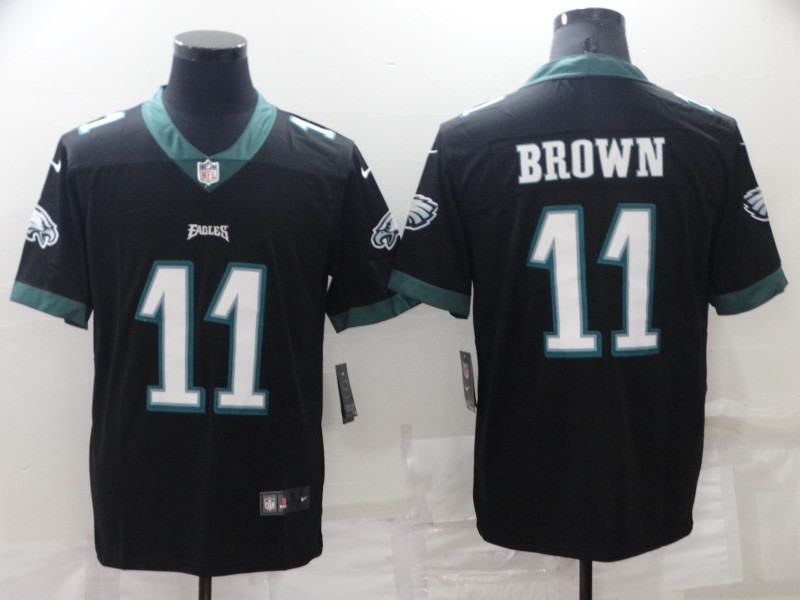 Men's Philadelphia Eagles 11 A. J. Brown Black Vapor Untouchable Limited Stitched Jersey