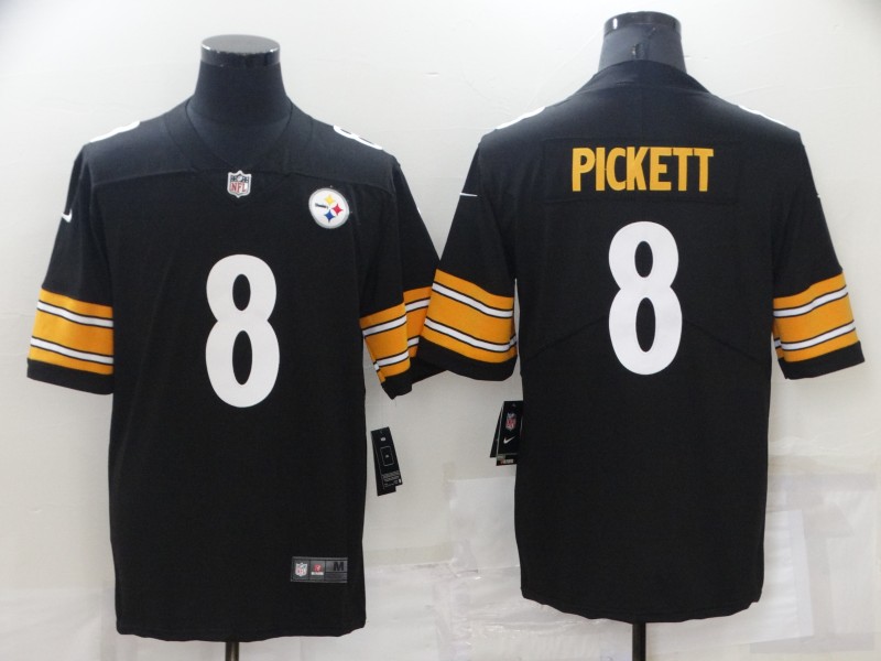 Men's Pittsburgh Steelers 8 Kenny Pickett 2022 Black Vapor Untouchable Limited Stitched Jersey