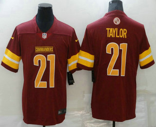 Men's Washington Commanders 21 Sean Taylor Red NEW 2022 Vapor Untouchable Stitched Nike Limited Jersey