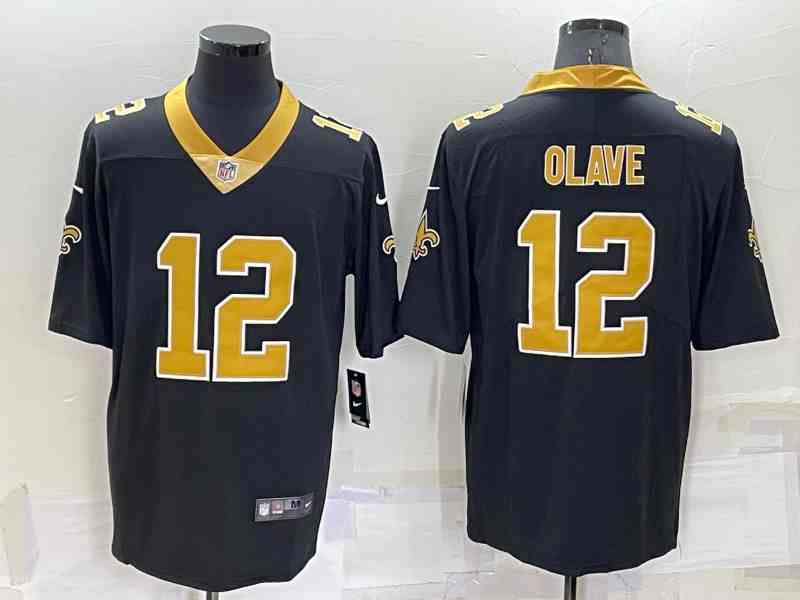 Men's New Orleans Saints  12 Chris Olave Black 2022 NFL Draft Vapor Untouchable Limited Jersey