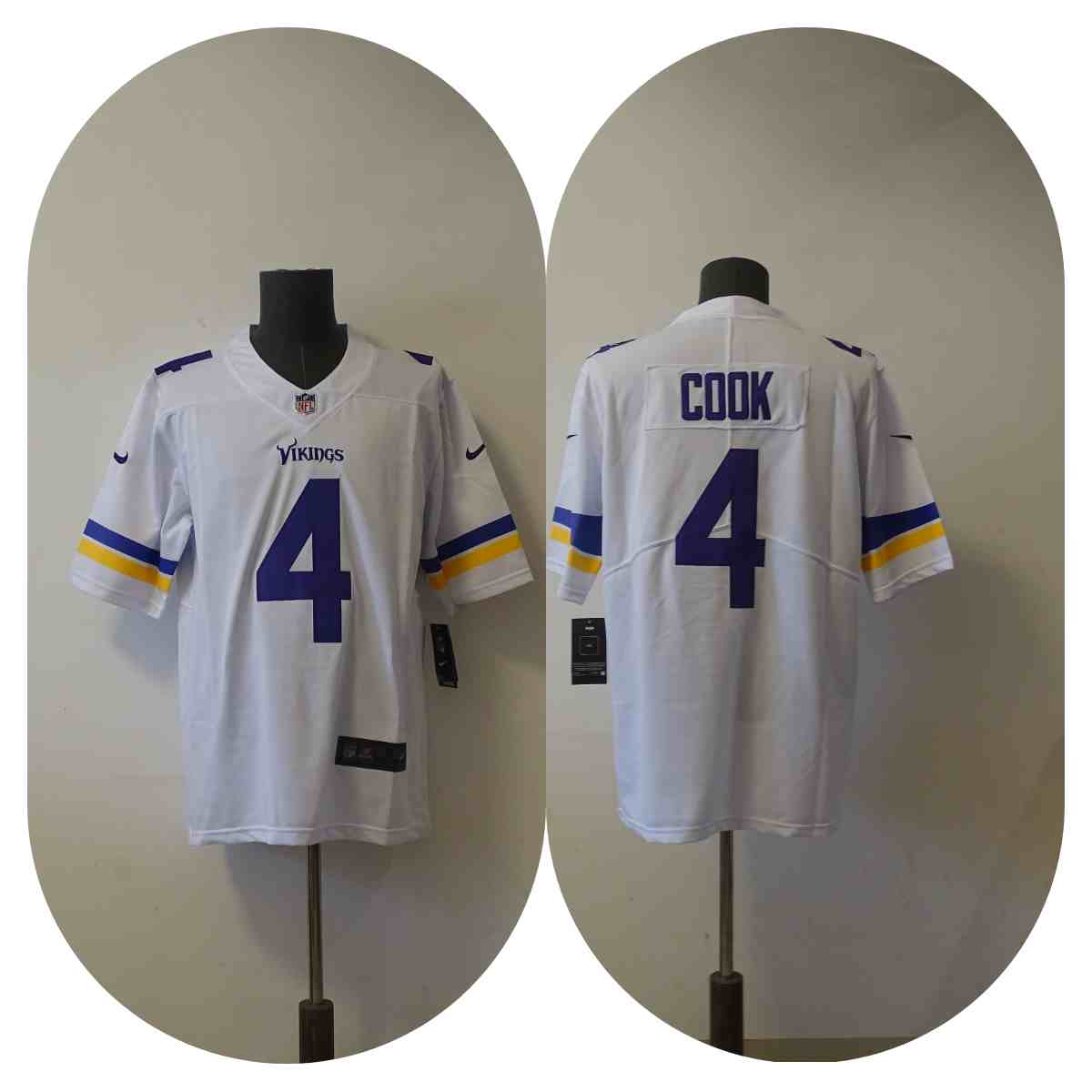 Men's Minnesota Vikings 4 Dalvin Cook White Vapor Untouchable Limited Stitched NFL Jersey