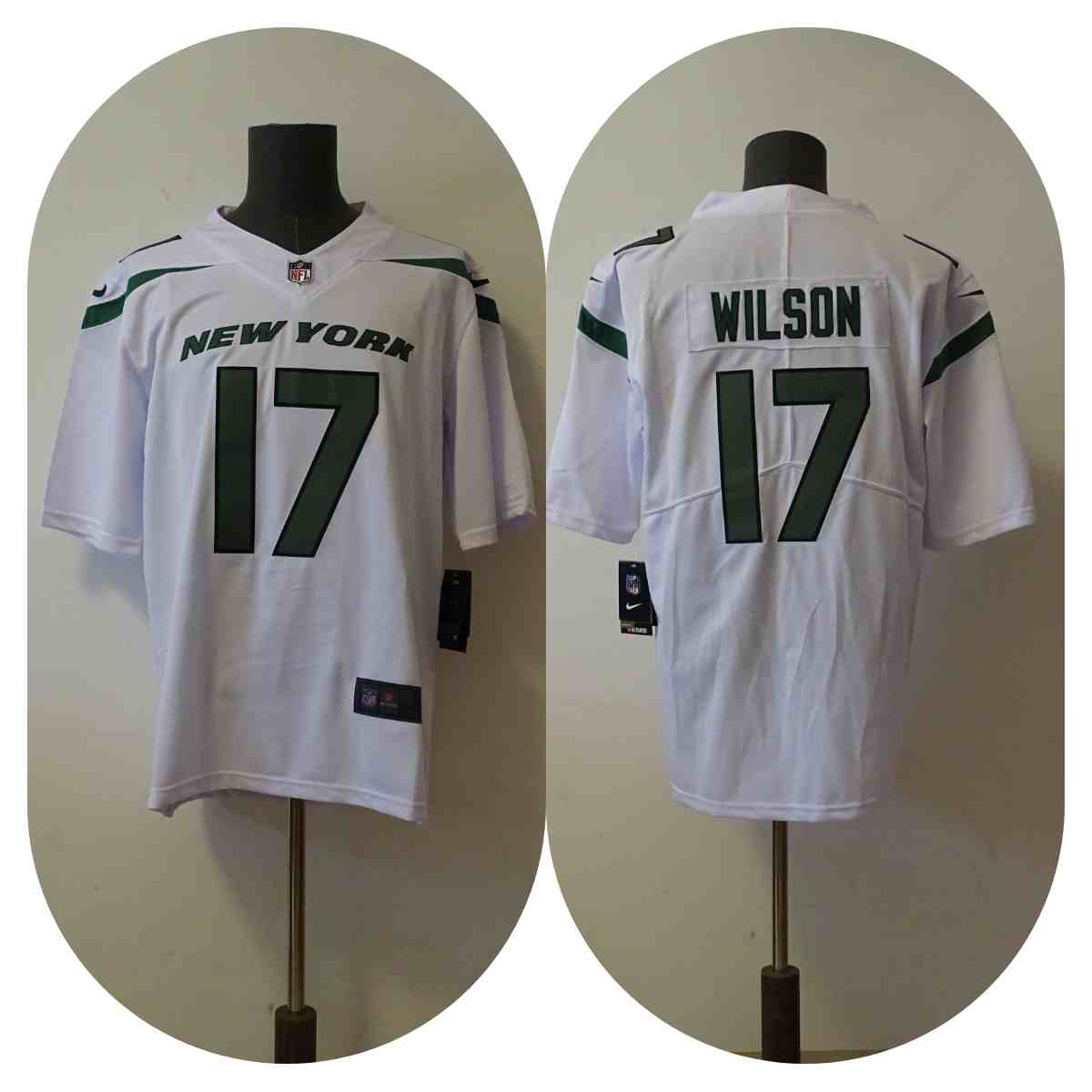 Men's New York Jets 17 Garrett Wilson White Vapor Untouchable Limited Stitched Jersey