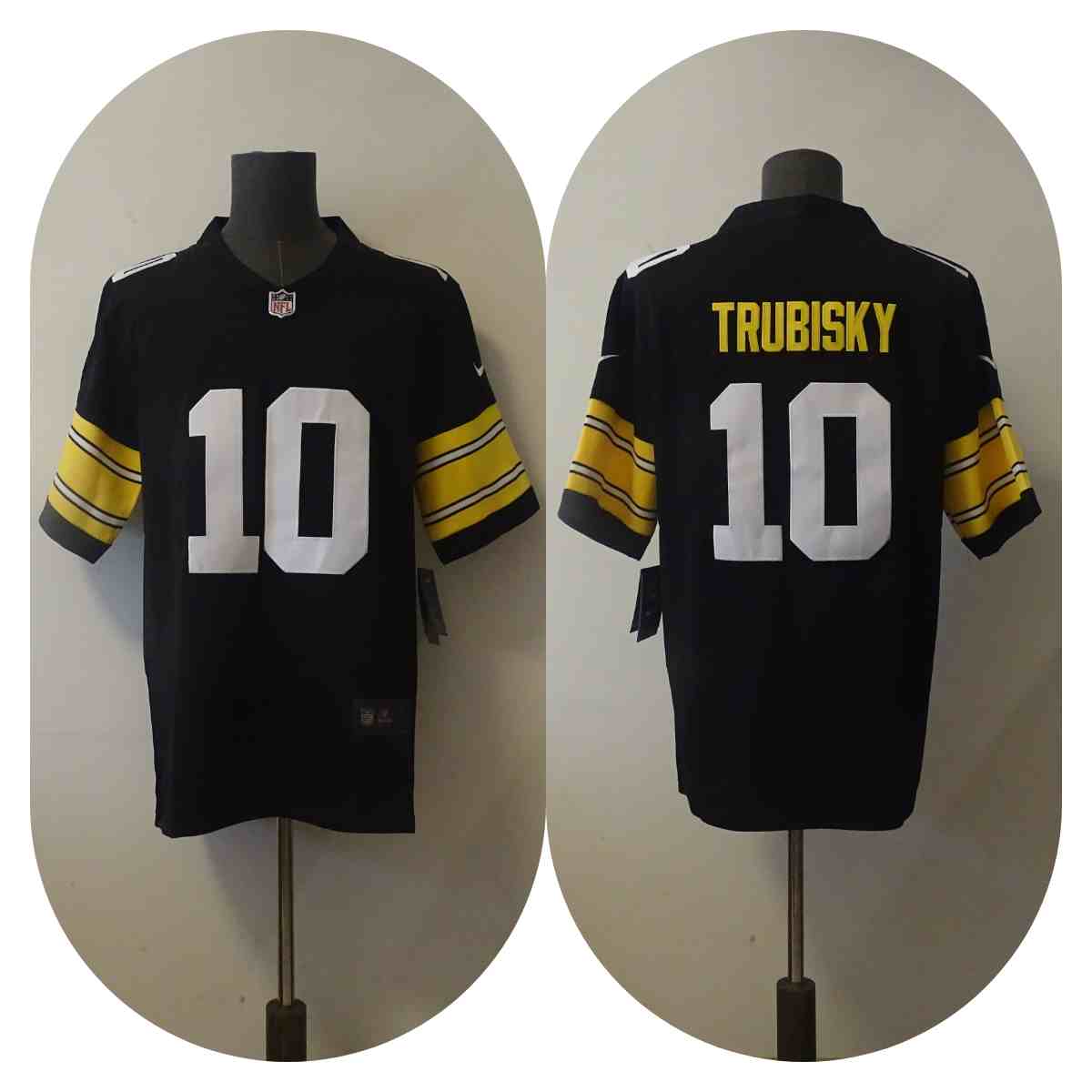 Men's Pittsburgh Steelers 10 Mitch Trubisky Black Vapor Untouchable Limited Stitched Jersey