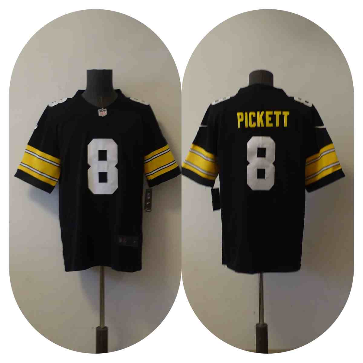 Men's Pittsburgh Steelers 8  Kenny Pickett Jr Black Vapor Untouchable Limited Stitched Jersey