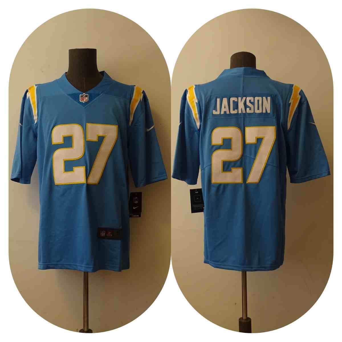 Men's Los Angeles Chargers 27 J.C. Jackson Joey Bosa Powder Blue Vapor Untouchable Limited Jersey