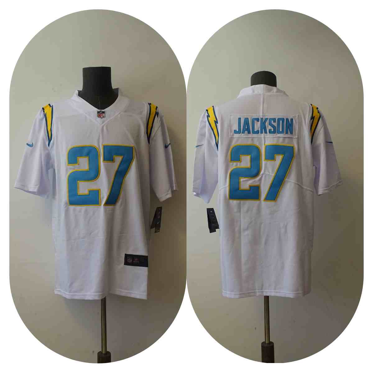 Men's Los Angeles Chargers 27 J.C. Jackson White Vapor Untouchable Limited Jersey