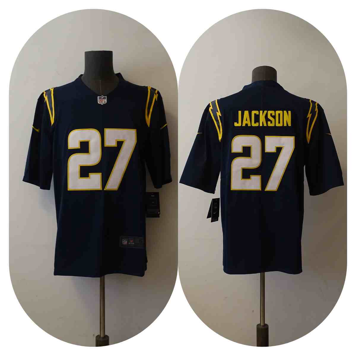 Men's Los Angeles Chargers 27 J.C. Jackson Navy Blue Vapor Untouchable Stitched NFL Nike Limited Jersey