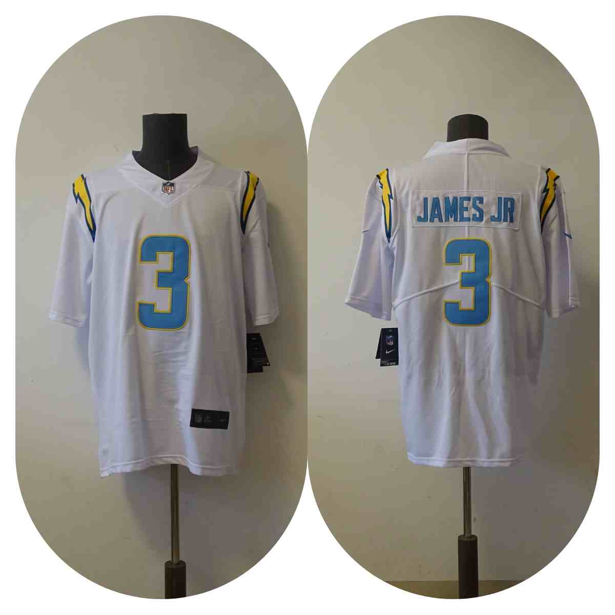 Men's Los Angeles Chargers 3 Derwin James Jr. White Vapor Untouchable Limited Jersey