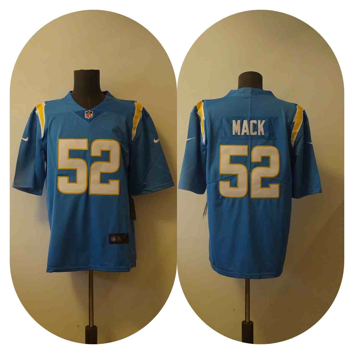 Men's Los Angeles Chargers 52 Khalil Mack Joey Bosa Powder Blue Vapor Untouchable Limited Jersey