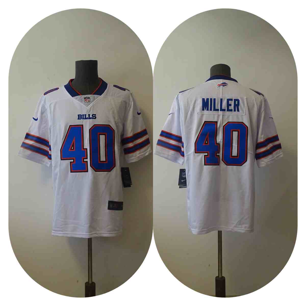 Men's Buffalo Bills 40 Von Miller White Vapor Untouchable Limited Stitched Jersey