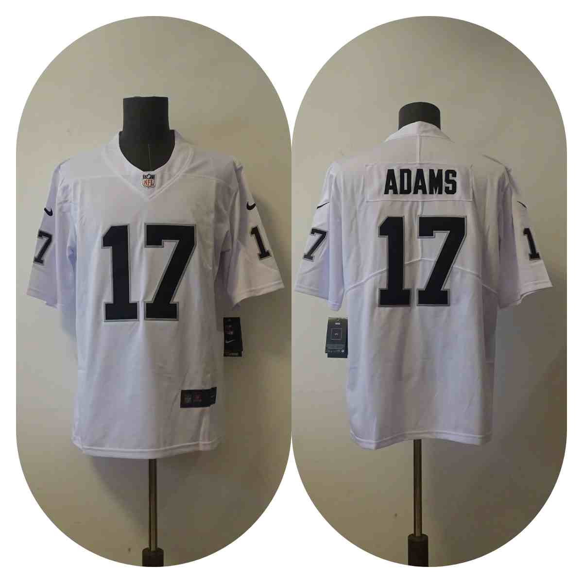 Men's Las Vegas Raiders 17 Davante Adams White Vapor Limited Jersey