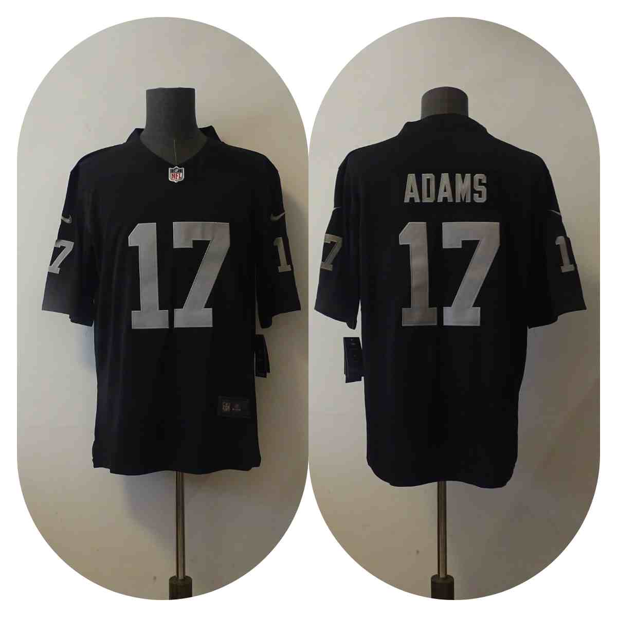 Men's Las Vegas Raiders 17 Davante Adams Black Color Rush Limited Stitched Jersey