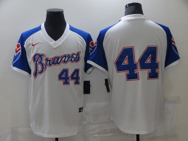 Braves 44 Hank Aaron White Nike Turn Back The Clock Jersey