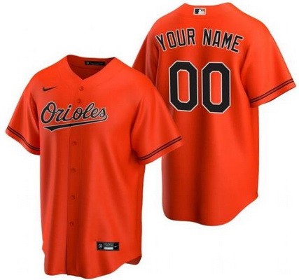 Men's Baltimore Orioles Customized Orange Nike Cool Base Jersey