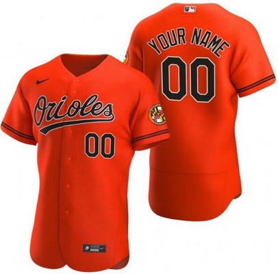 Men's Baltimore Orioles Customized Orange Authentic Jersey
