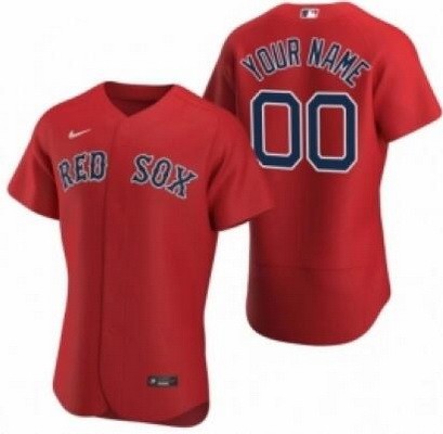 Men's Boston Red Sox Customized Red Alternate Authentic Jersey