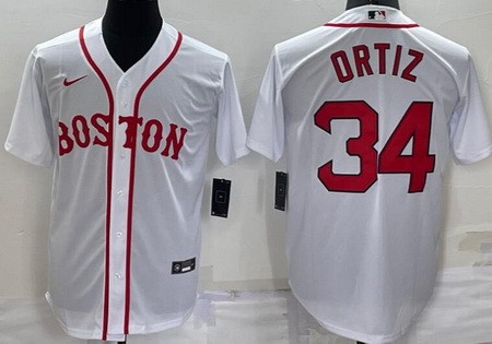 Men's Boston Red Sox #34 David Ortiz White Alternate Cool Base Jersey