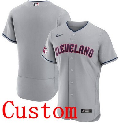 Men's Cleveland Guardians Customized Gray Authentic Jersey