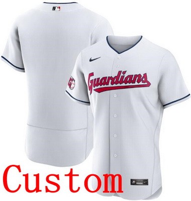 Men's Cleveland Guardians Customized White Authentic Jersey
