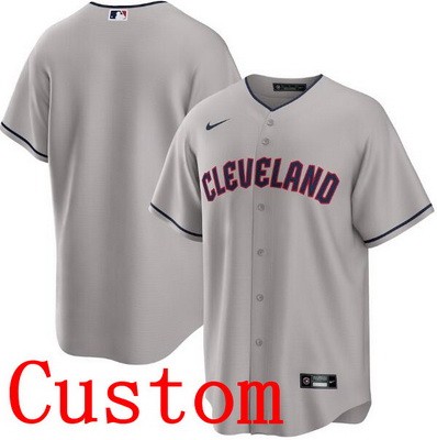 Men's Cleveland Guardians Customized Gray Cool Base Jersey