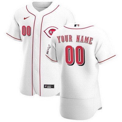 Men's Cincinnati Reds Customized White 2020 FlexBase Jersey