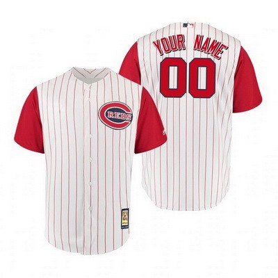 Men's Cincinnati Reds Customized White 1961 Cooperstown Throwback Cool Base Jersey