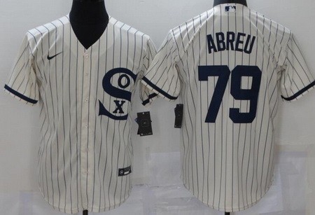 Men's Chicago White Sox #79 Jose Abreu Cream Player Name 2021 Field of Dreams Cool Base Jersey