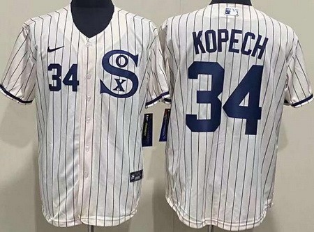 Men's Chicago White Sox #34 Michael Kopech Cream Player Name 2021 Field of Dreams Authentic Jersey