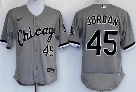 Men's Chicago White Sox #45 Michael Jordan Gray Authentic Jersey