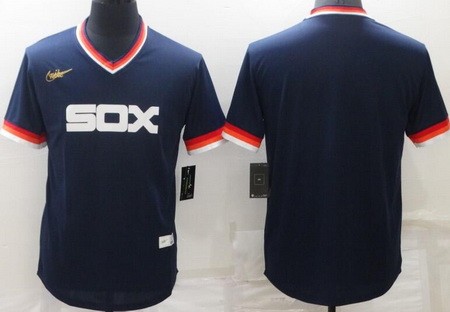 Men's Chicago White Sox Blank Navy Cooperstown Collection Jersey