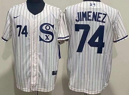 Men's Chicago White Sox #74 Eloy Jimenez Cream Player Name 2021 Field of Dreams Authentic Jersey