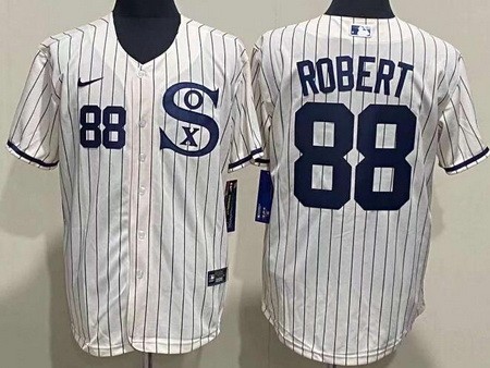 Men's Chicago White Sox #88 Luis Robert Cream Player Name 2021 Field of Dreams Authentic Jersey