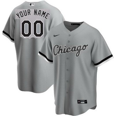 Men's Chicago White Sox Customized Gray Nike Cool Base Jersey