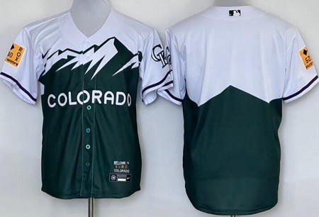 Men's Colorado Rockies Blank Green 2022 City Connect Cool Base Jersey