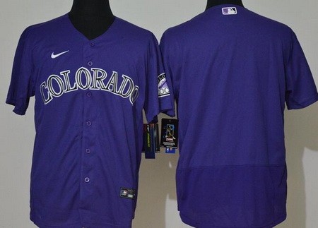 Men's Colorado Rockies Blank Purple FlexBase Jersey
