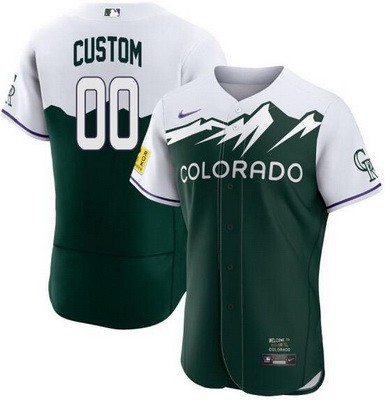 Men's Women Youth Colorado Rockies Customized Green 2022 City Connect Authentic Jersey