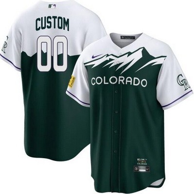 Men's Women Youth Colorado Rockies Customized Green 2022 City Connect Cool Base Jersey