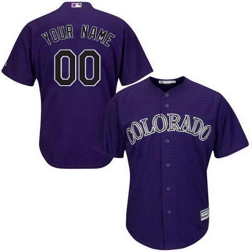Men's Women Youth Colorado Rockies Customized Purle Cool Base Jersey