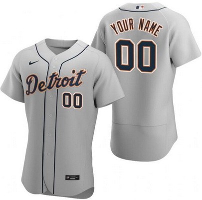 Men's Women Youth Detroit Tigers Customized Gray Authentic Jersey