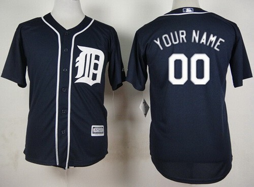 Men's Women Youth Detroit Tigers Customized Navy Blue Cool Base Jersey