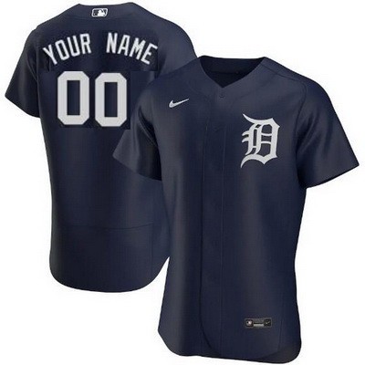 Men's Women Youth Detroit Tigers Customized Navy Alternate Authentic Jersey